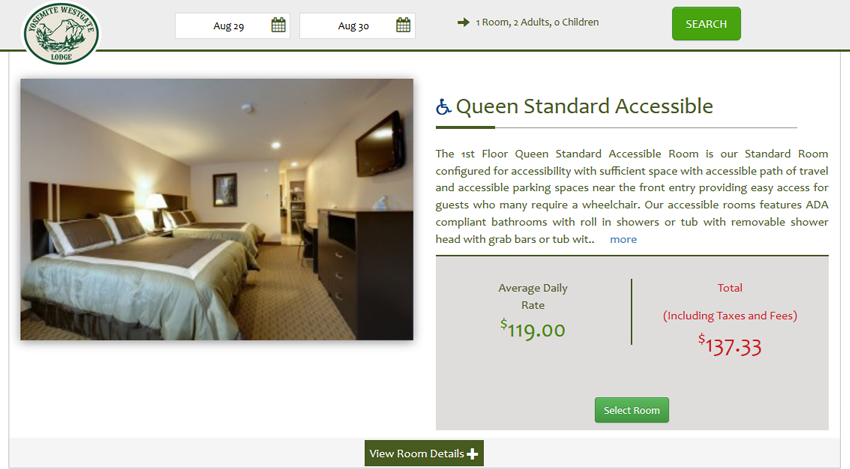 Accessible Hotel Room Booking Engine